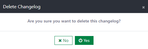 Changelog delete dialog