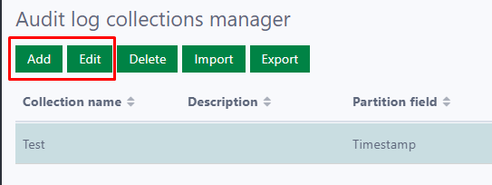 Add or edit audit log collection