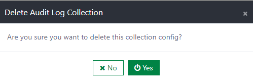 Delete audit log collection confirmation